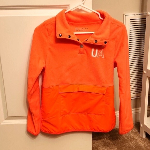 Under Armour Youth Coldgear Orange Long Sleeve w/ Fleece Size YXL - Picture 1 of 9